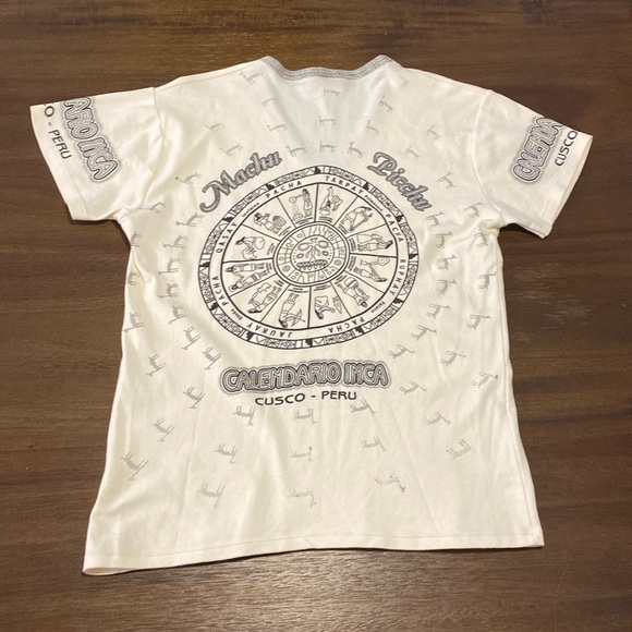 Calendario Inca Peru Cusco Cream Tee Size Large (small mark) 100% Cotton - Picture 5 of 7